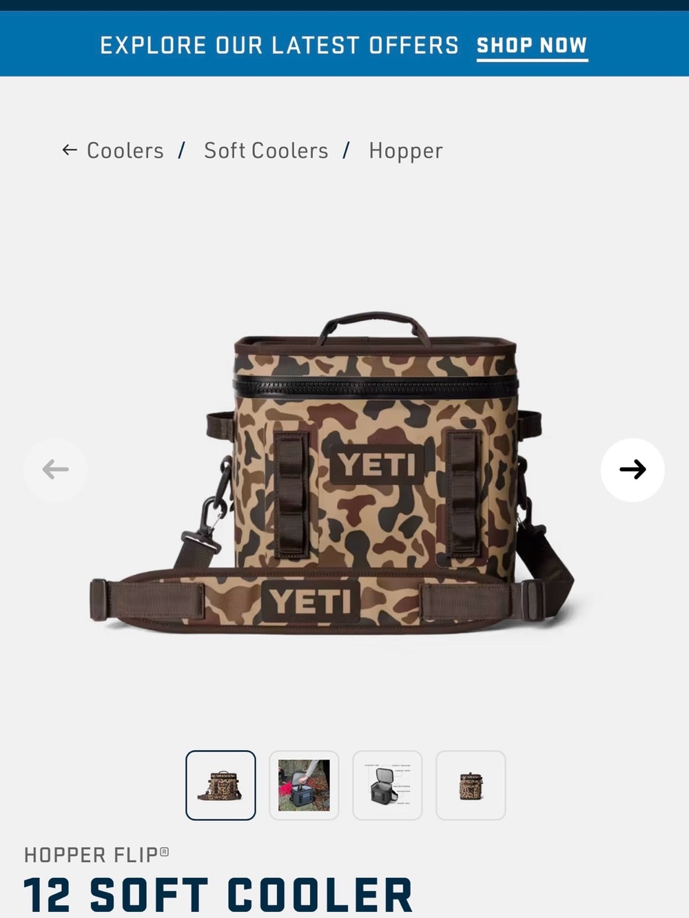 Yeti Hopper Flip 12 Soft Cooler - Camo Brown & Tan